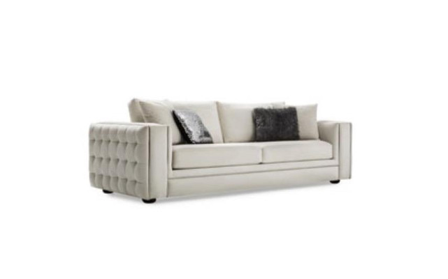 Klassische Chesterfield Dreisitzer Möbel Sofa Luxus Couchen beige 3 Sitz Sofas