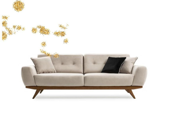 Klassische Sofa 2 Sitz Design Wohnzimmer Polster Holz Leder Moderne Luxus Beige