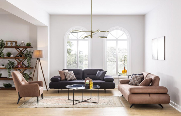 xxl Sofa 4 Sitzer Couch Wohnzimmer Polster Sitz Garnitur Leder Grau Textil