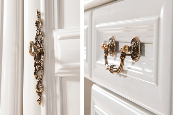 Klassisches Bett Doppelbett Betten Leder Textil Echtes Antik Stil Holz