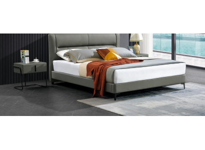 Doppelbett Lederbett Betten Designer Bett Kunstleder Polster Schlafzimmer Neu