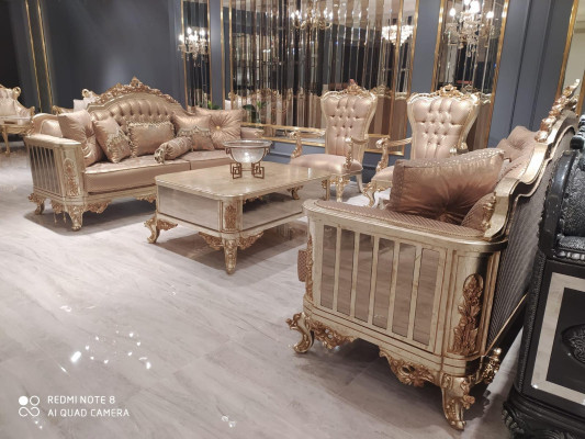 Beiger Chesterfield Sessel Antik Stil Stühle Lehnstuhl Barock Rokoko Möbel 