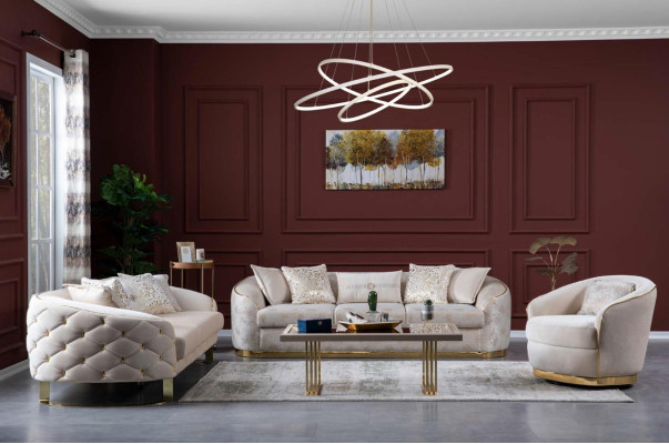 Luxus Hotel Einrichtung Sofagarnitur Couch Set Polster Möbel 3tlg.
