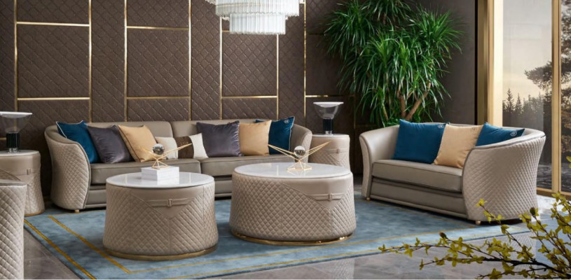 Sofagarnitur 421Sitzer Ledersofa Couch Wohnlandschaft Garnitur Design