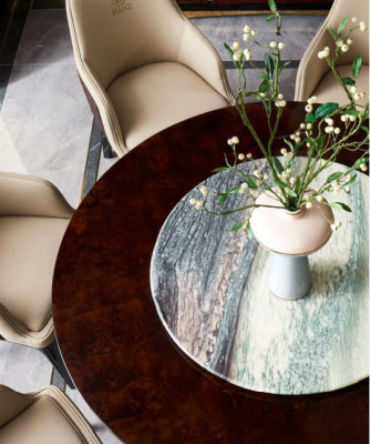 Gruppe Ess Tisch Sitz Wohn Zimmer Garnitur Tische Polster Holz Stuhl