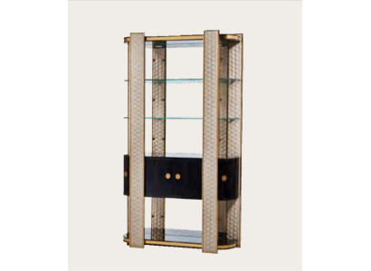 Designer Vitrine Holz Schrank Schränke Wohnzimmer Regale Büro Regale Glasschrank