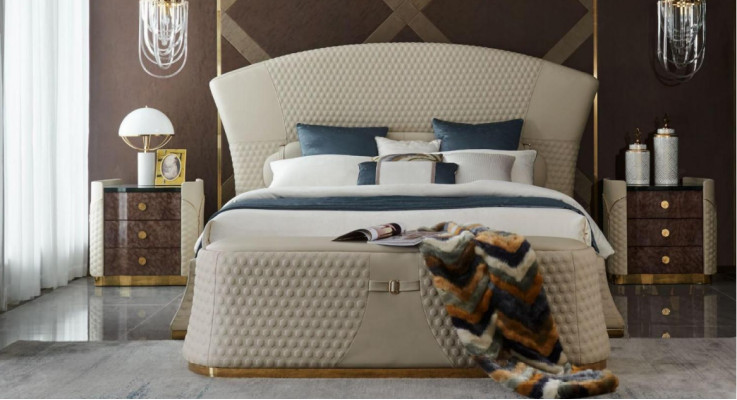 Design Leder Bett Luxus Polster Betten Doppel Schlafzimmer 180x200