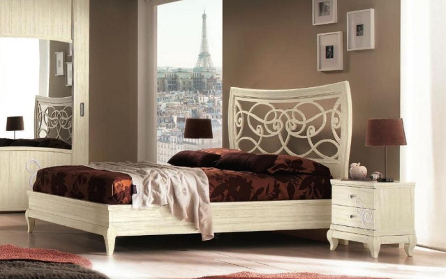 Schlafzimmer Bett Nachttisch Kleiderschrank Kommode Spiegel Gruppe Neu Set 6tlg.