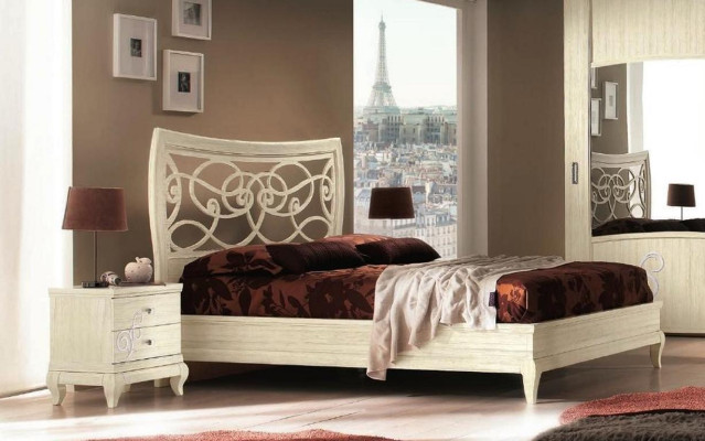Schlafzimmer Bett Nachttisch Kleiderschrank Kommode Spiegel Gruppe Neu Set 6tlg.