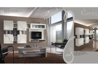 Wohnwand Wandschrank Regal Wohnzimmer Holz Schränke Vitrine Wand Regale Italy