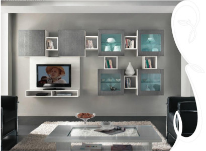 Wohnwand rtv Wandschrank Regal Wohnzimmer tv Holz Schränke Vitrine Wand Regale