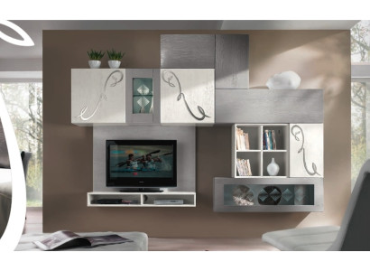 rtv Wohnwand Vitrine Sideboard Schrank Wand Moderne tv Holz Garnitur Set Möbel