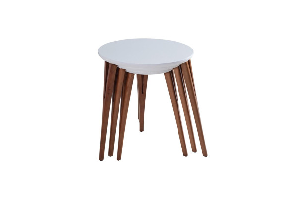 Beistelltische Blumenständer Holztische Set Tisch Couchtisch Beistelltisch 3tlg.