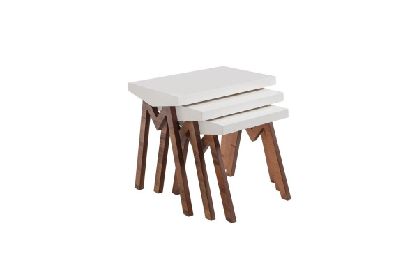 Blumenständer Beistelltische Holztische Set Beistelltisch Tisch Couchtisch 3tlg.