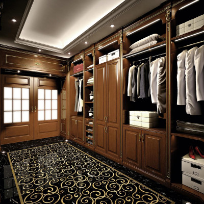 Begehbarer Kleider Schrank Luxus Umkleide Klassische Garderobe Maßanfertigung