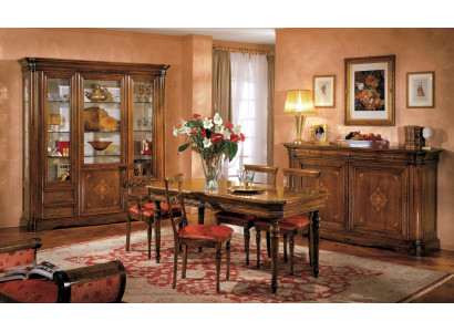 Design Esszimmer Set Garnitur 7tlg Holz Möbel Kommode 4x Stuhl Tisch Vitrine Neu