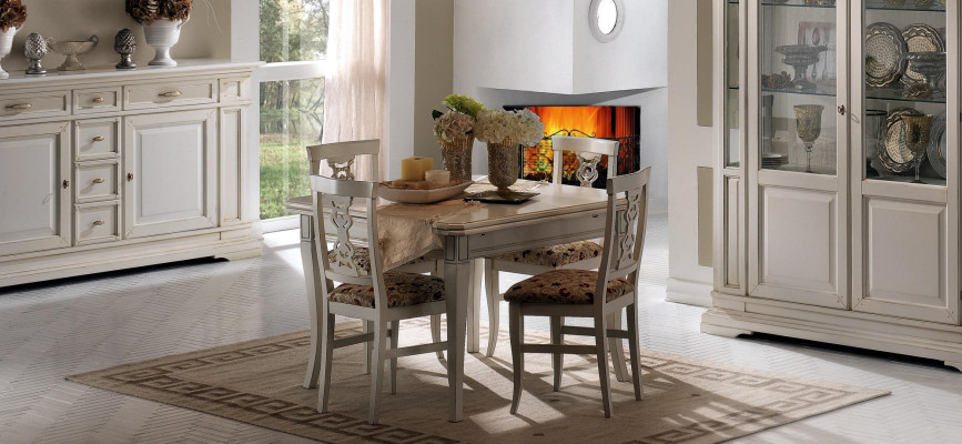 Garnitur 7tlg Holz Möbel Kommode 4x Stuhl Tisch Vitrine Neu Gruppe Esszimmer Set