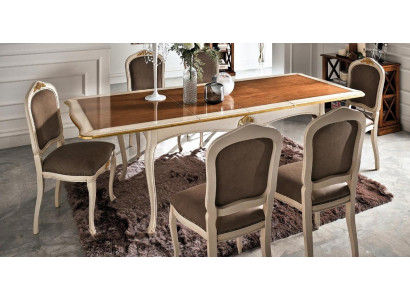 Set Tisch + 6 Stühle Komplette Klassisches Esszimmer Essgarnitur Möbel Barock