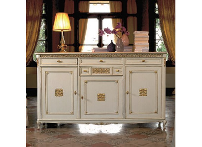 Sideboard weiß Anrichte Kommode Schubladen Holz mit Gold Anrichte Sideboard Neu