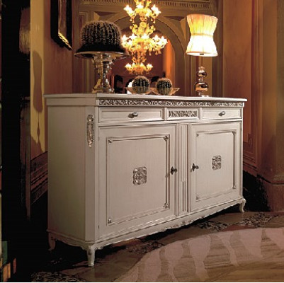 Klassische Antik Stil Kommode Sideboard Kommoden Holz Schrank Anrichte Weiß Neu