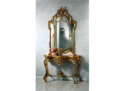 Spiegelkonsole Landhausstil Konsole Schminktisch mit Spiegel Konsolentisch Gold