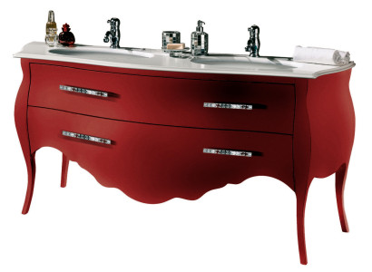 Badmöbel Unterschrank Badschrank Rot 175cm Schrank Badezimmermöbel Hänge Bad Neu