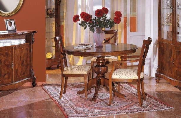 Design Ess Zimmer Rund Tisch Set Garnitur 4 tlg Sets Italienische Möbel Komplett