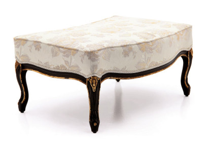 Design Hocker Fußhocker Sitz Polster Bank Polster Sitz Textil Holz Stil