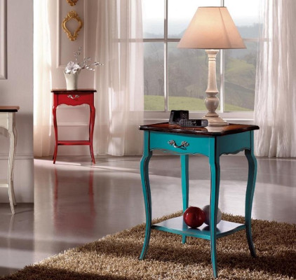 Konsolen Nachttisch Schlafzimmer Beistelltisch Modern Design Möbel Holz Azurblau