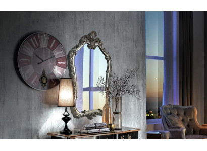 Spiegel Klassischer Wandspiegel Holz Design Silber Wohnzimmer Italien Möbel