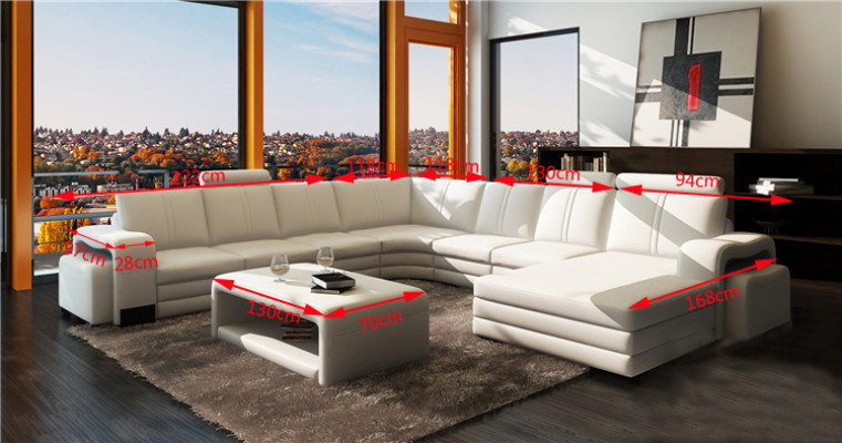 Wohnzimmer Sitz Garnitur Sofa Polster Set Wohnlandschaft Sofa + 2x Hocker