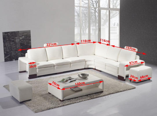 Komplette Sofa Couch Moderne Garnitur Ecksofa + Hocker + Couchtisch