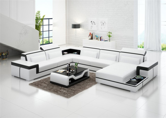 Sofas U Form Sofa Couch Polster Garnitur Wohnlandschaft Design Ecksofa Leder Neu