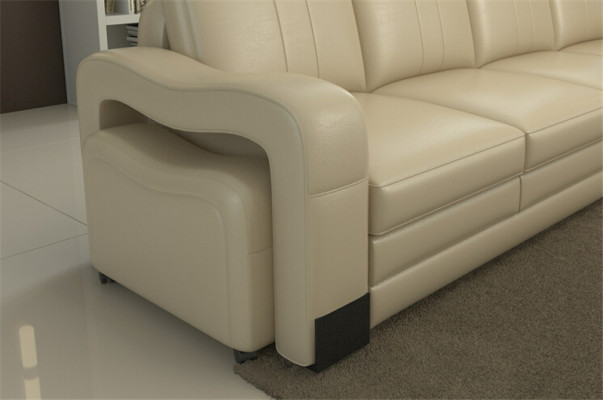 Leder Modern Couch Wohnlandschaft Ledersofa Sofagarnitur Sofa L-Form