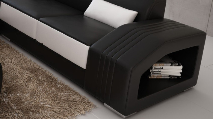 Ledersofa L-Form Couch Möbel Wohnlandschaft Ecksofa Garnitur Design