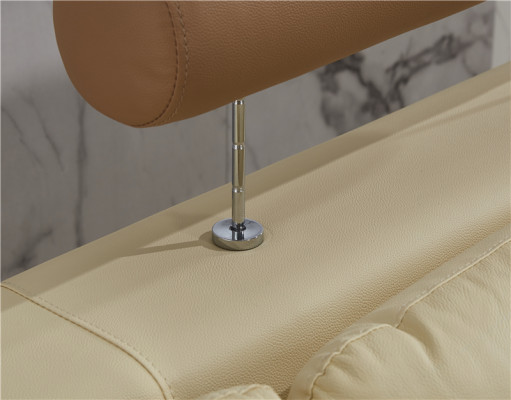 Ledersofa L-Form Couch Wohnlandschaft Ecksofa Garnitur Design Modern Sofa Beige