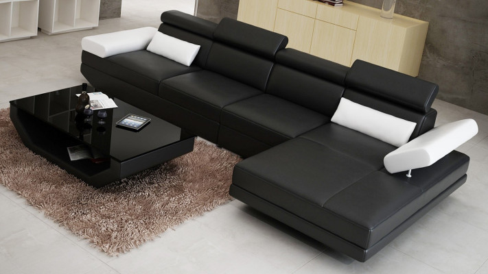 Ledersofa L-Form Couch Wohnlandschaft Ecksofa Garnitur Design Modern