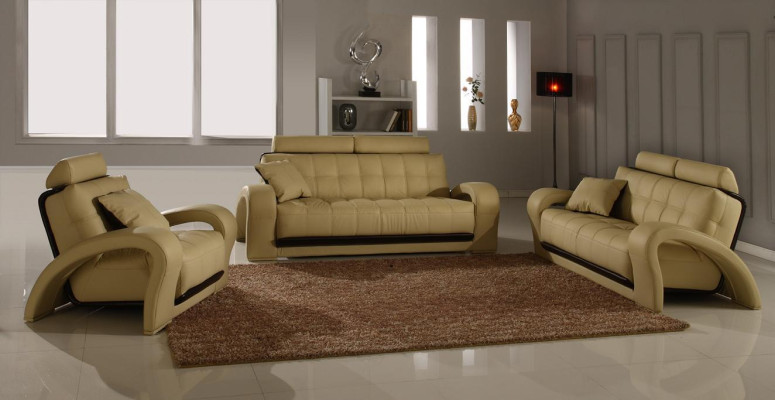 Ledersofa Couch Sofagarnitur Neu 3+2 Sitzer Garnitur Design Moderne Sofa