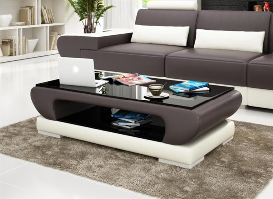 Design Glastisch Leder Couch Tisch Tische Glas Sofa Wohnzimmertische