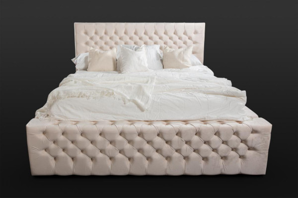 Luxus Bett Chesterfield Samt Betten Textil Doppel Hotel Möbel 140x200