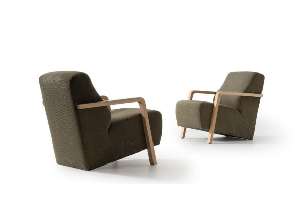 Design Sessel Einsitzer Wohnzimmer Bequemes Polster Möbel grün