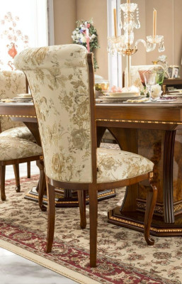 Garnitur Esszimmer Set Vitrine Tisch 6x Stuhl Kommode Spiegel Barock Neu 10tlg.