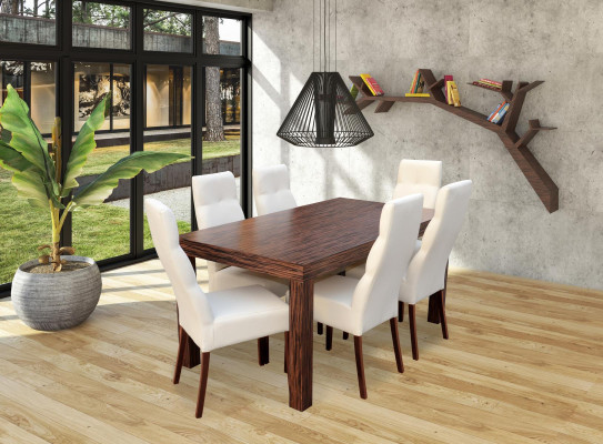 Klassischer Esstisch Tisch Holz Garnitur Esszimmer 6x Stuhl Set Stühle 7 tlg.Set