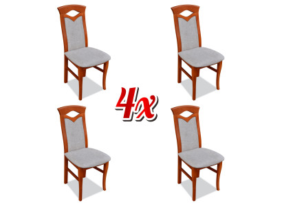 Stuhl Set Sessel Lehn Design Polster Stoff Textil Ess Wohn Zimmer 4x Stühle Neu