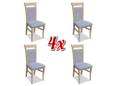Set 4x Design Stuhl Textil Lehnstuhl Polster Stühle Gastro Esszimmer Holz Stoff