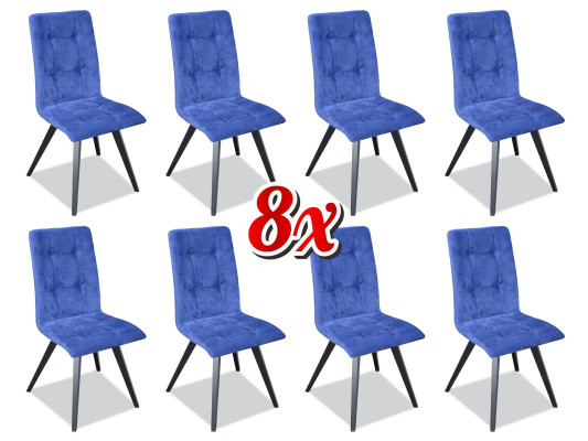 Stuhl 8x Esszimmer Polsterstuhl Fernseh Lounge Textil Sitz Sessel Set Neu Club