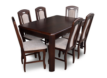 6x Stühle + Tisch Esszimmergarnitur XXL Set Stuhl Garnituren Holz Tisch