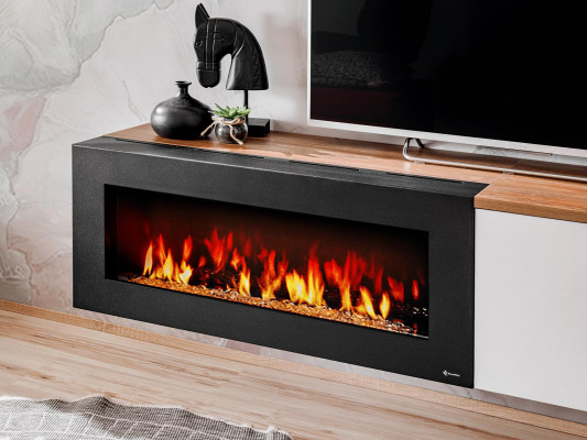 Wohnzimmer TV Ständer mit Kamin Wohnwand Wandregal Holz Möbel Neu