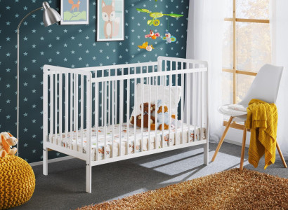 Babybett Schlafzimmer Kinderbett Möbel Kinderzimmer Designer weiß Möbel Neu