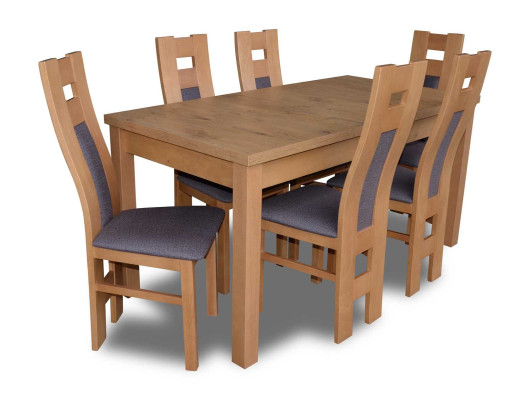 Klassischer Esstisch Tisch Holz Esszimmer Garnitur 6x Stühle Set Braun